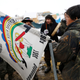 Oscar High Elk, 26, of the Cheyenne River Sioux Tribe, prays as he and other members of the tribe prepare to evacuate from the main opposition camp. (Reuters/Terray Sylvester)